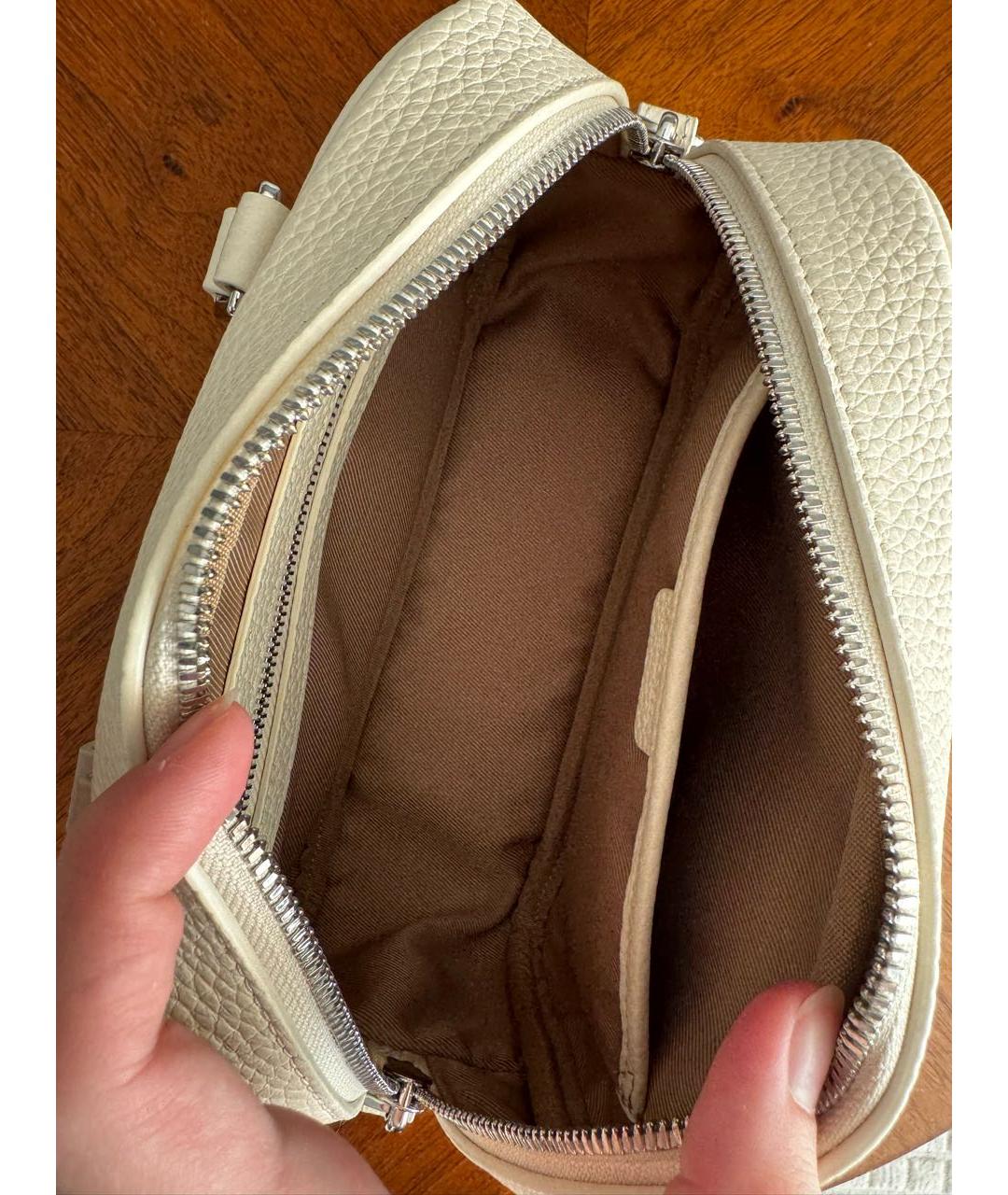 12 STOREEZ Белая кожаная сумка с короткими ручками, фото 4