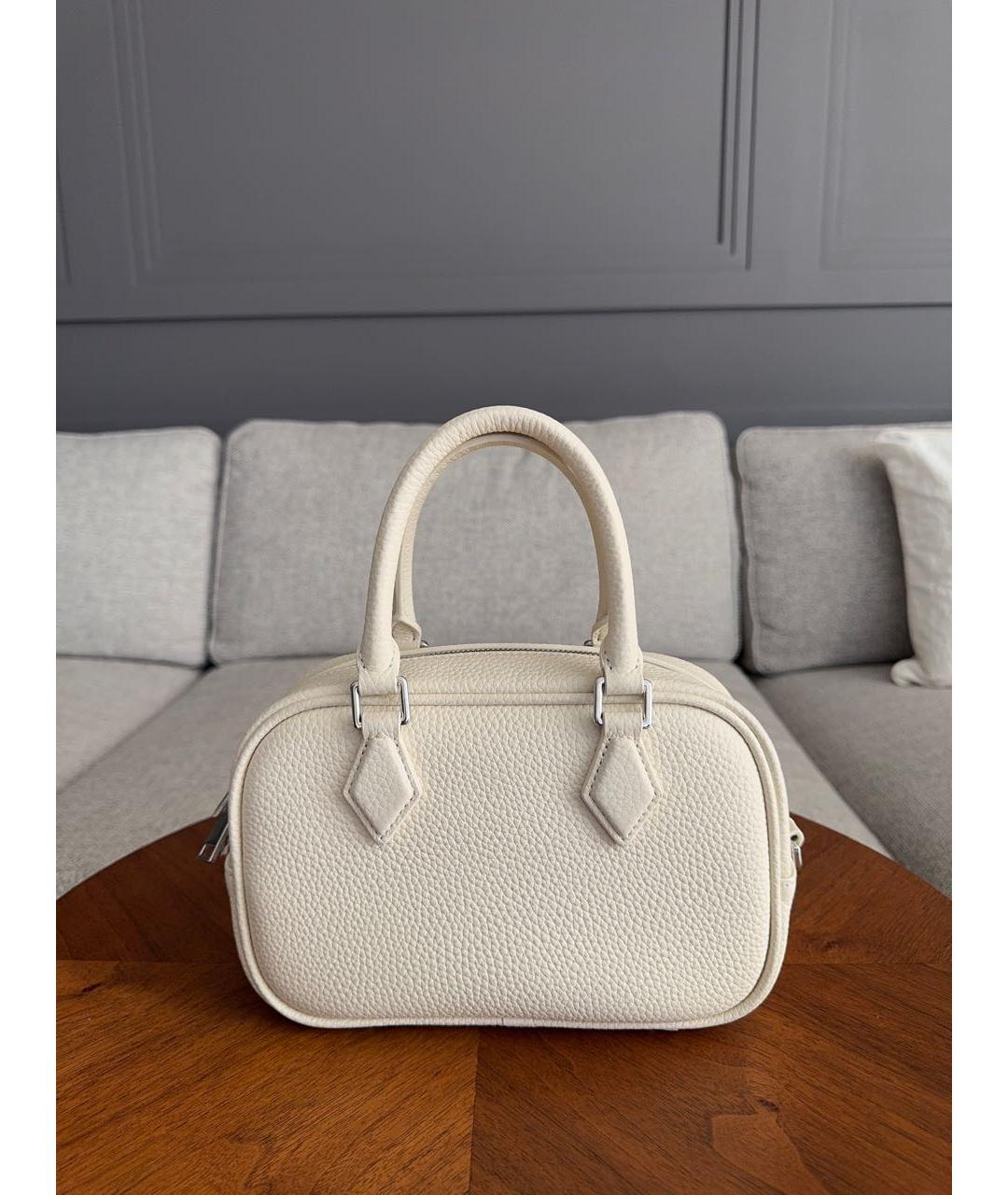 12 STOREEZ Белая кожаная сумка с короткими ручками, фото 8