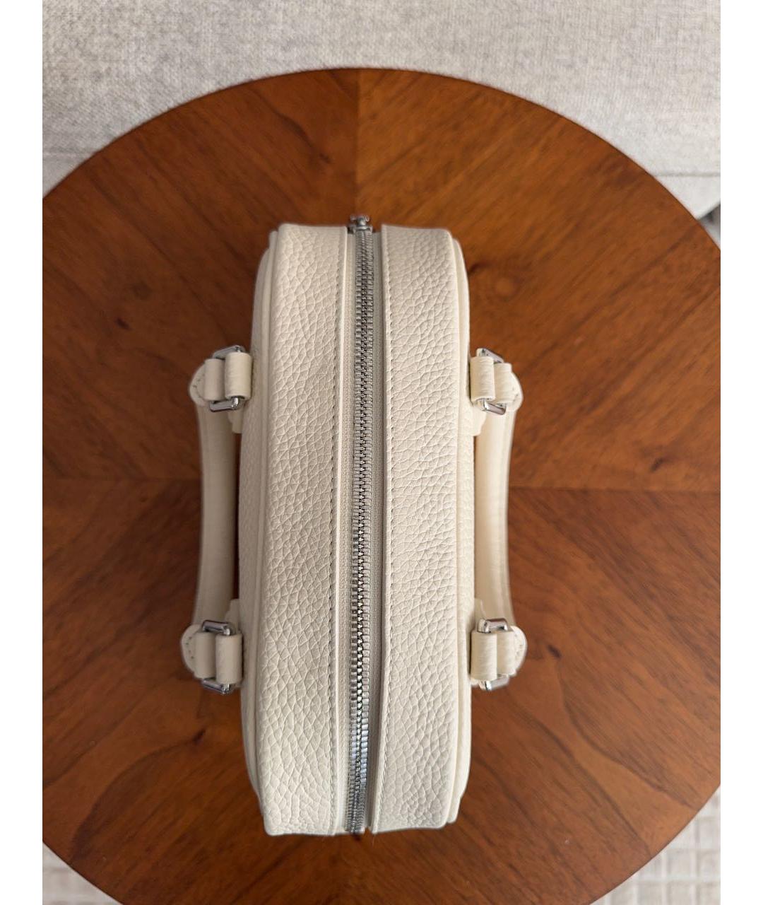 12 STOREEZ Белая кожаная сумка с короткими ручками, фото 6