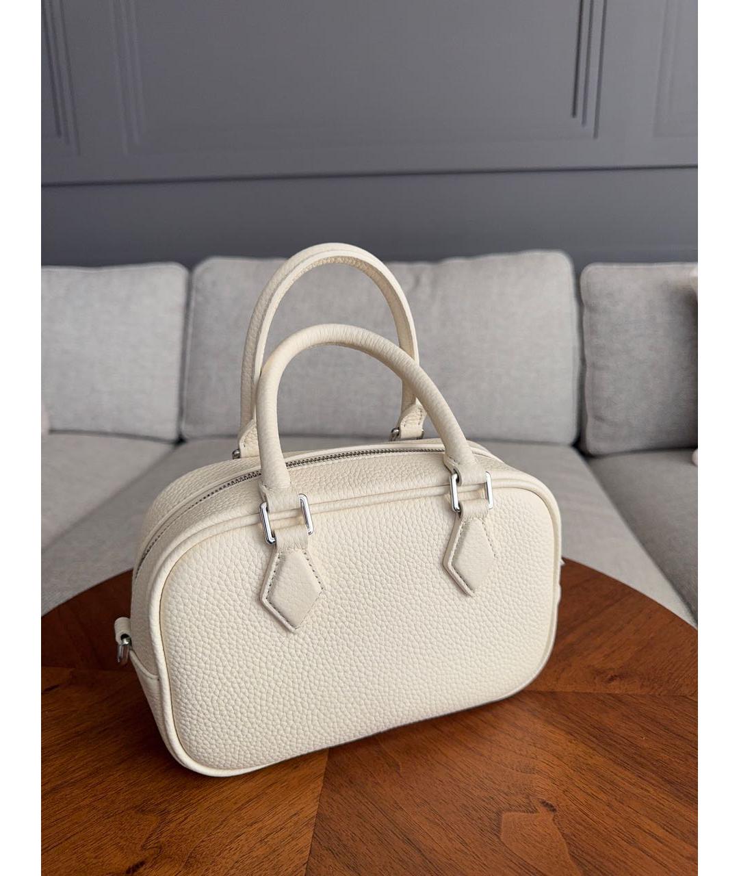 12 STOREEZ Белая кожаная сумка с короткими ручками, фото 2