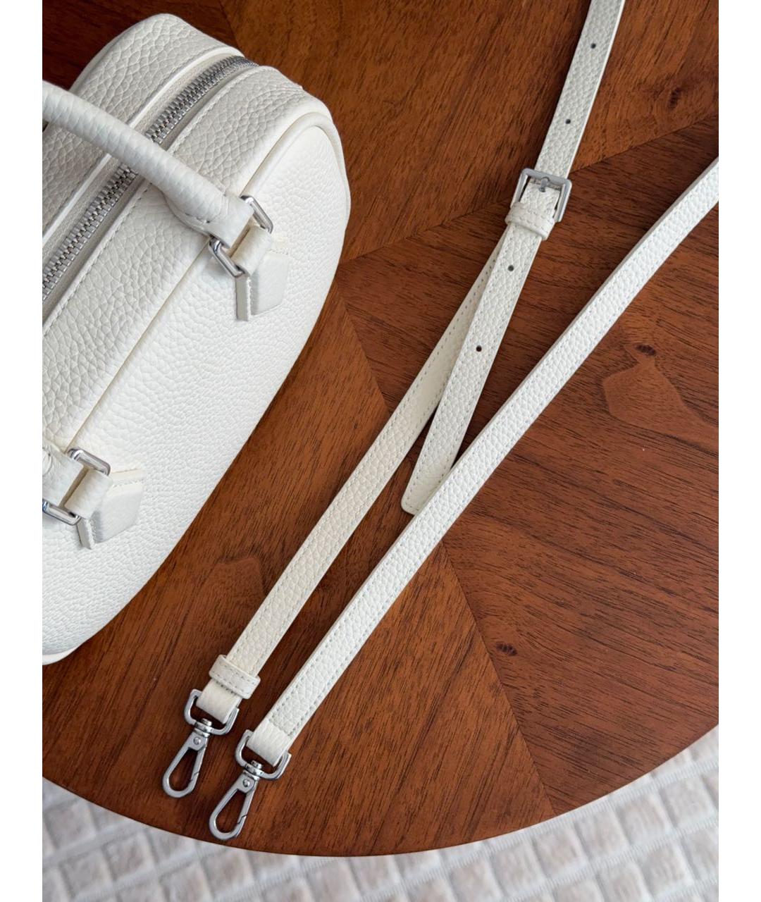 12 STOREEZ Белая кожаная сумка с короткими ручками, фото 7