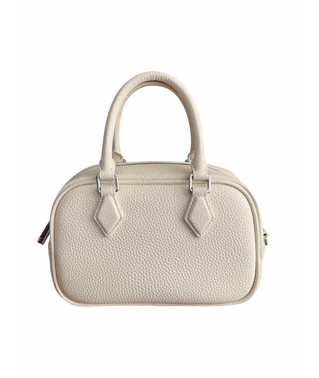 12 STOREEZ Белая кожаная сумка с короткими ручками, фото 1