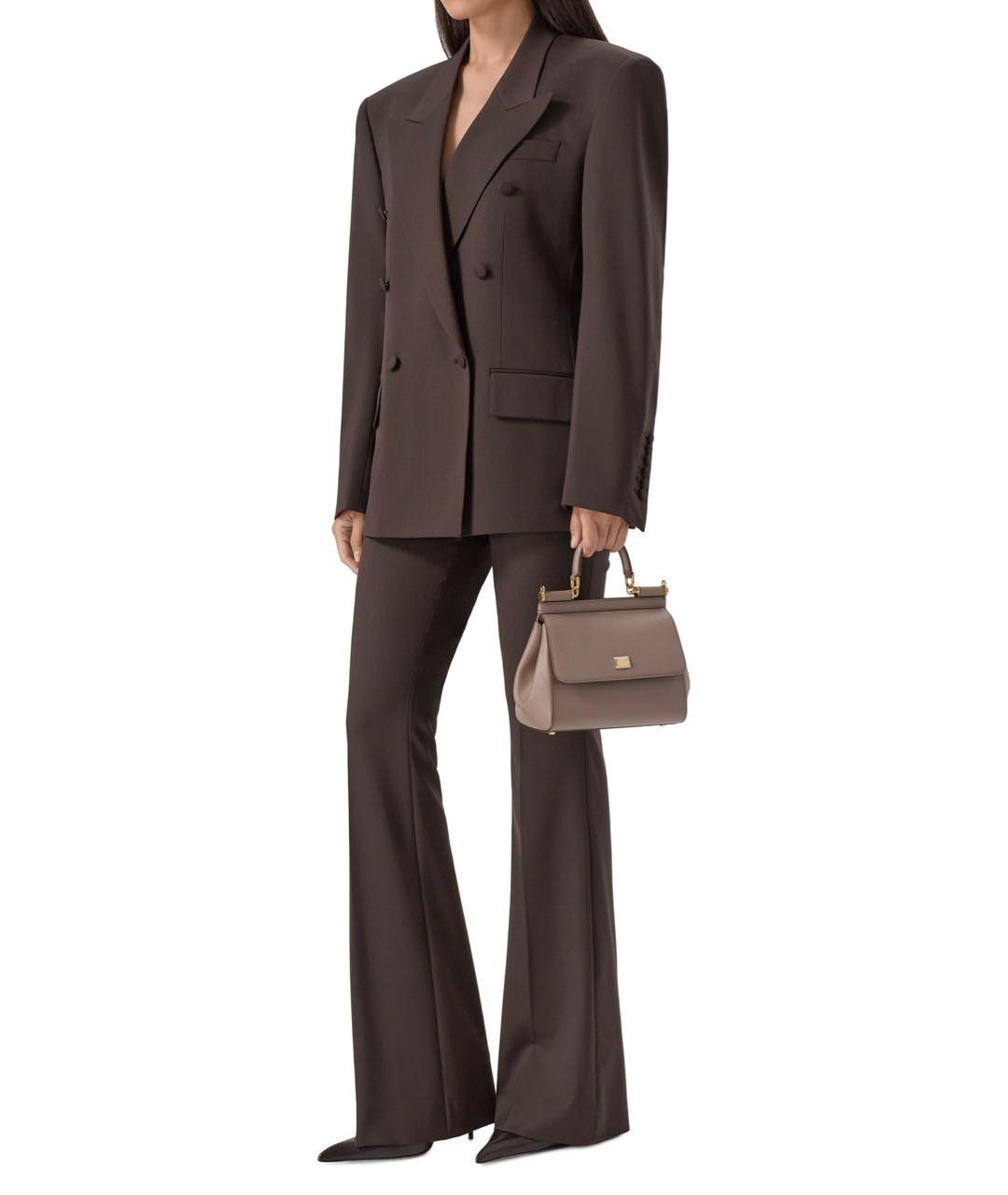 DOLCE&GABBANA Бежевая кожаная сумка с короткими ручками, фото 3