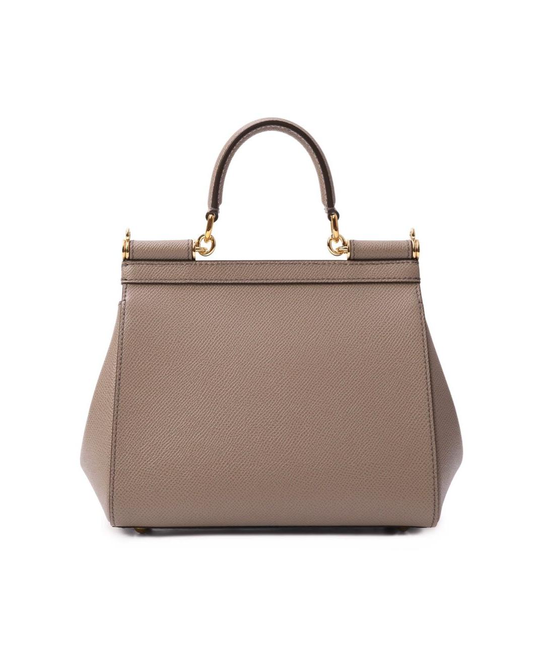 DOLCE&GABBANA Бежевая кожаная сумка с короткими ручками, фото 2