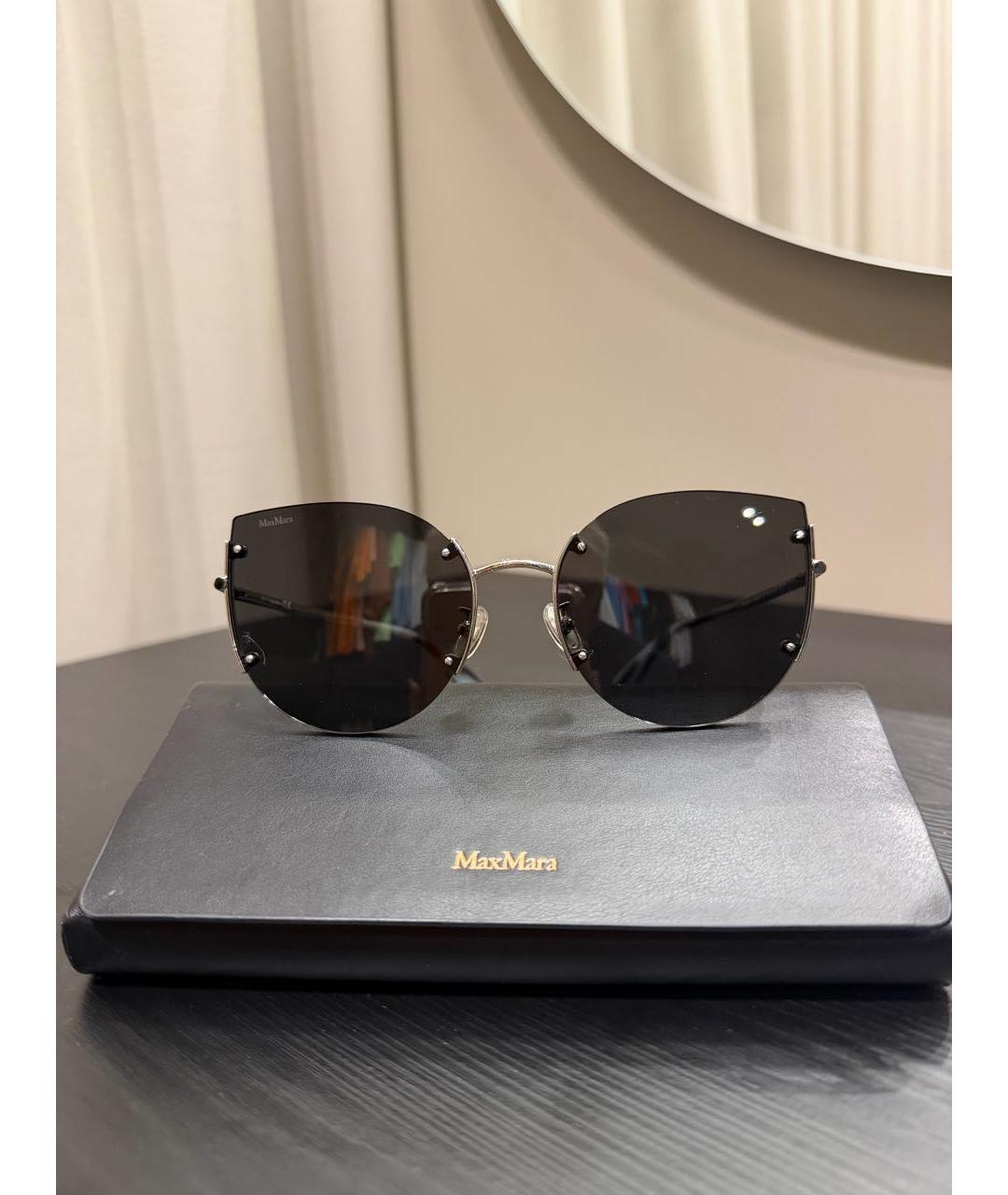 MAX MARA Черные металлические солнцезащитные очки, фото 6