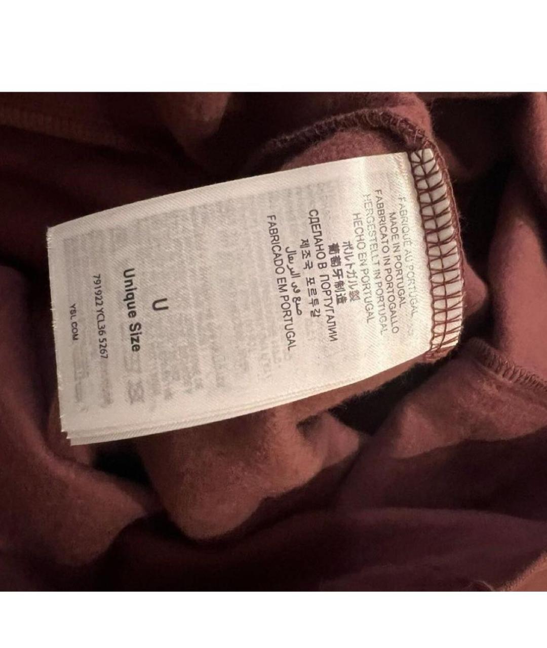 SAINT LAURENT Коралловая тканевая сумка тоут, фото 7