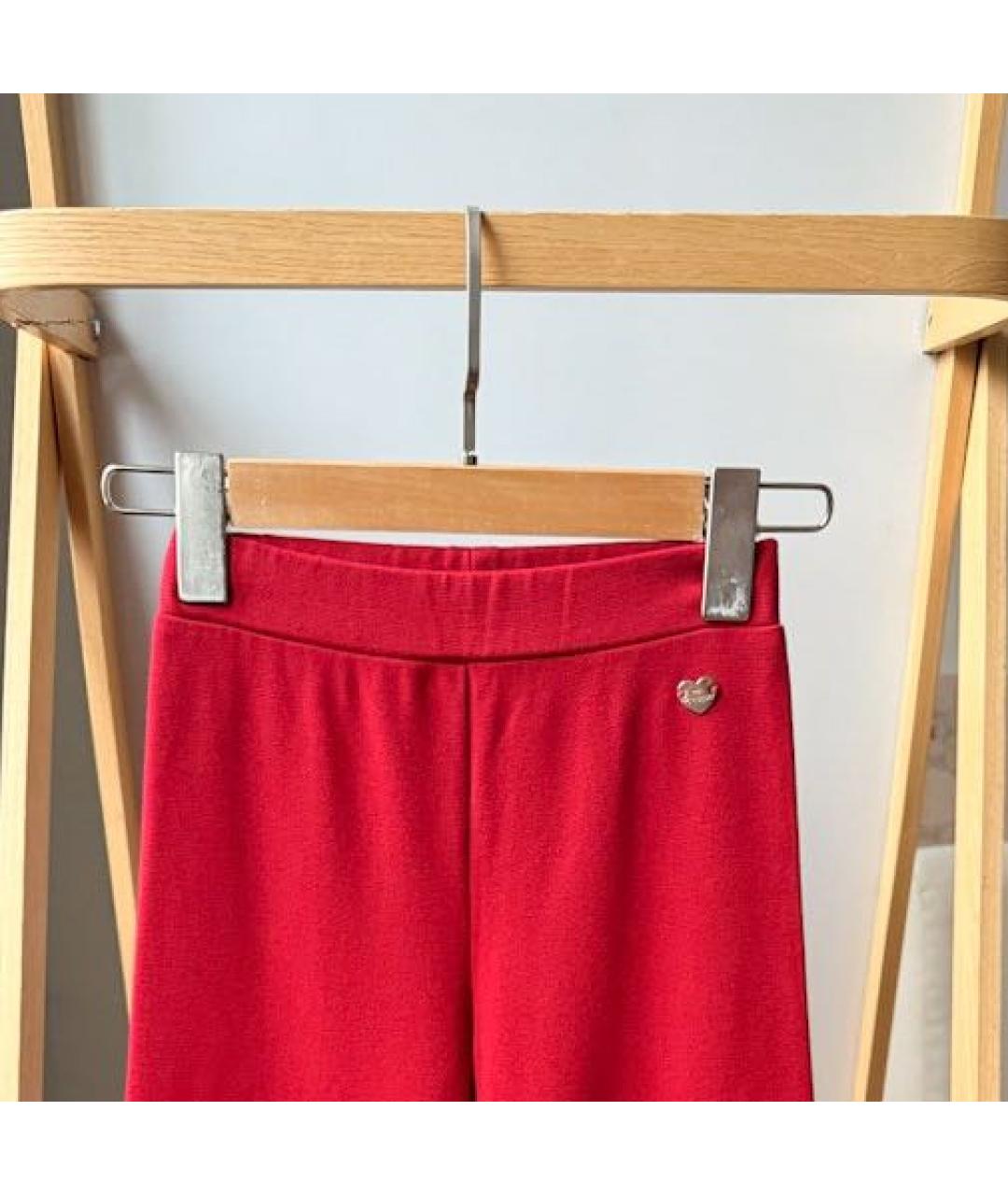 MONNALISA Красные хлопковые брюки и шорты, фото 3