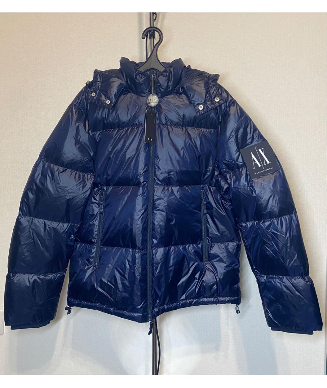 ARMANI EXCHANGE Синий полиамидовый пуховик, фото 9