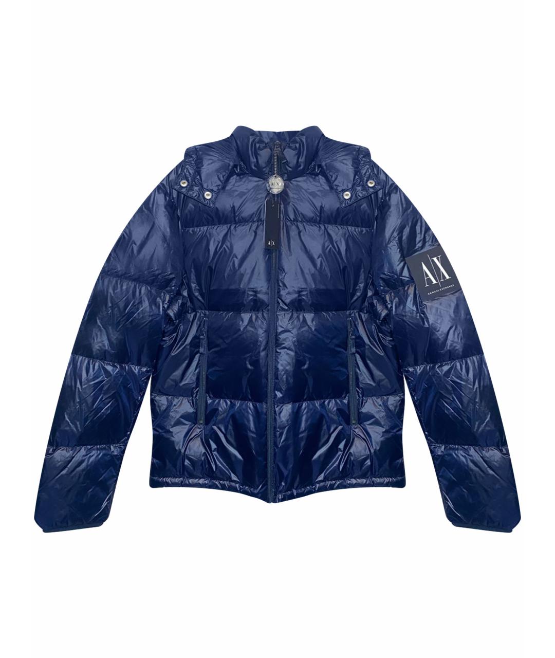 ARMANI EXCHANGE Синий полиамидовый пуховик, фото 1