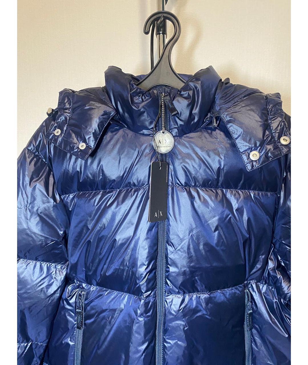 ARMANI EXCHANGE Синий полиамидовый пуховик, фото 3