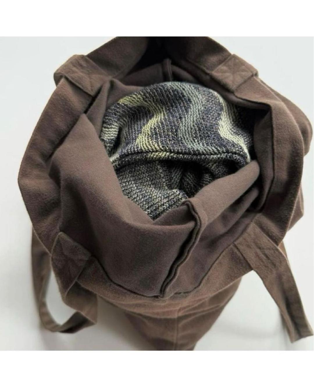 RICK OWENS DRKSHDW Коричневая хлопковая сумка тоут, фото 7