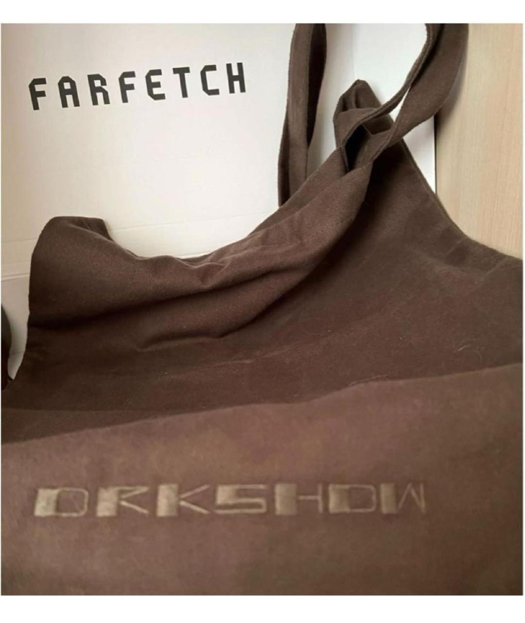 RICK OWENS DRKSHDW Коричневая хлопковая сумка тоут, фото 2