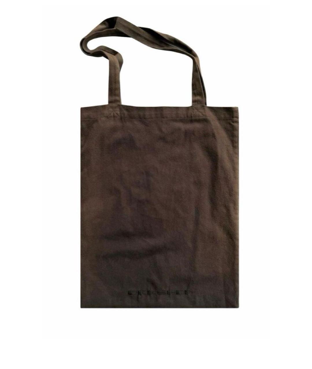 RICK OWENS DRKSHDW Коричневая хлопковая сумка тоут, фото 8