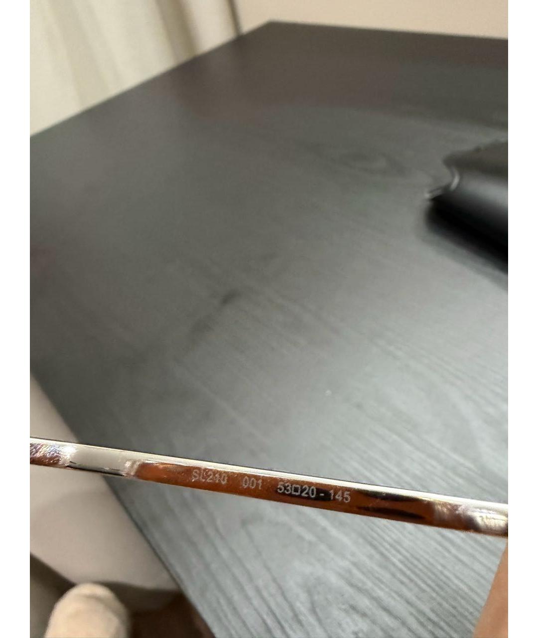 SAINT LAURENT Серебряные металлические солнцезащитные очки, фото 5