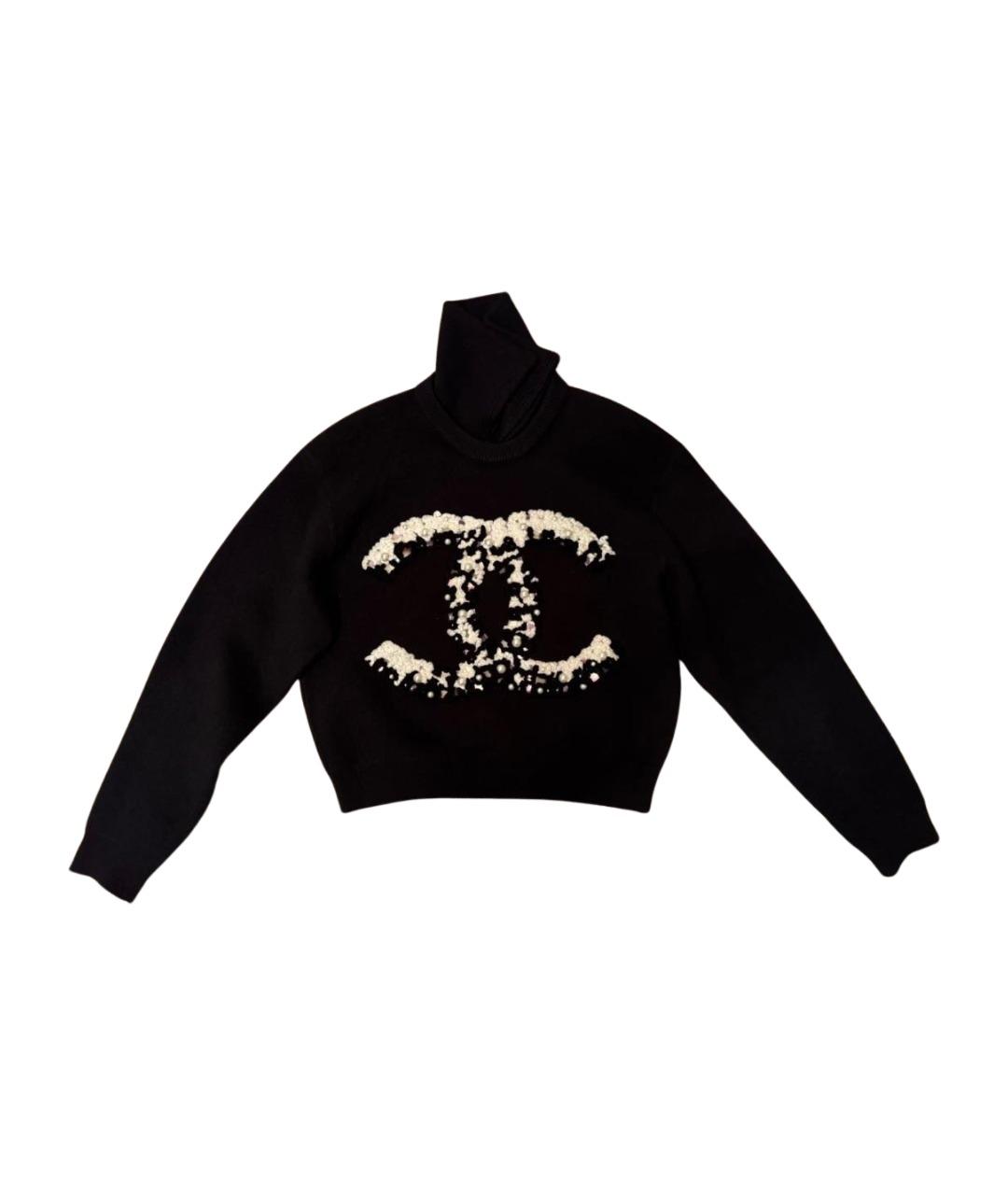 CHANEL Черный кашемировый джемпер / свитер, фото 1