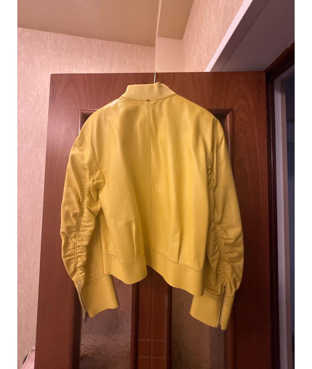 SPORTMAX Желтая кожаная куртка, фото 2