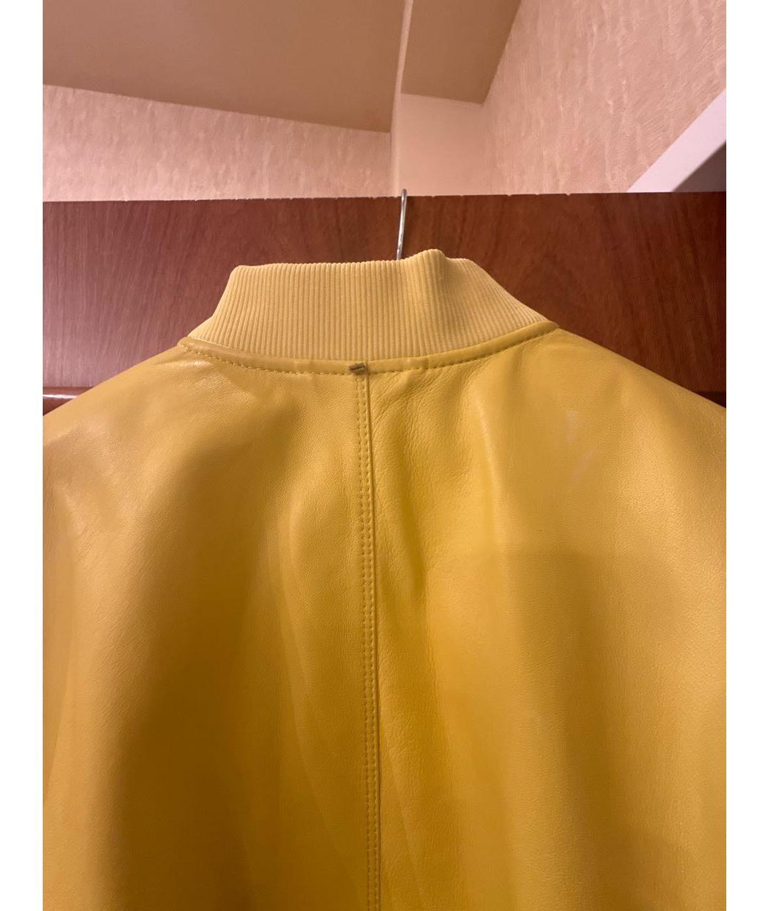 SPORTMAX Желтая кожаная куртка, фото 3