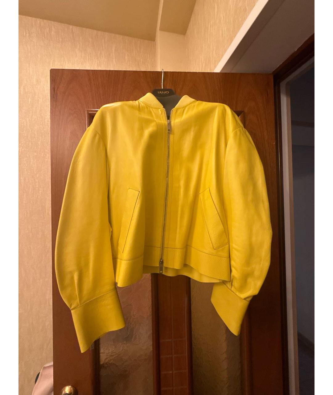 SPORTMAX Желтая кожаная куртка, фото 5