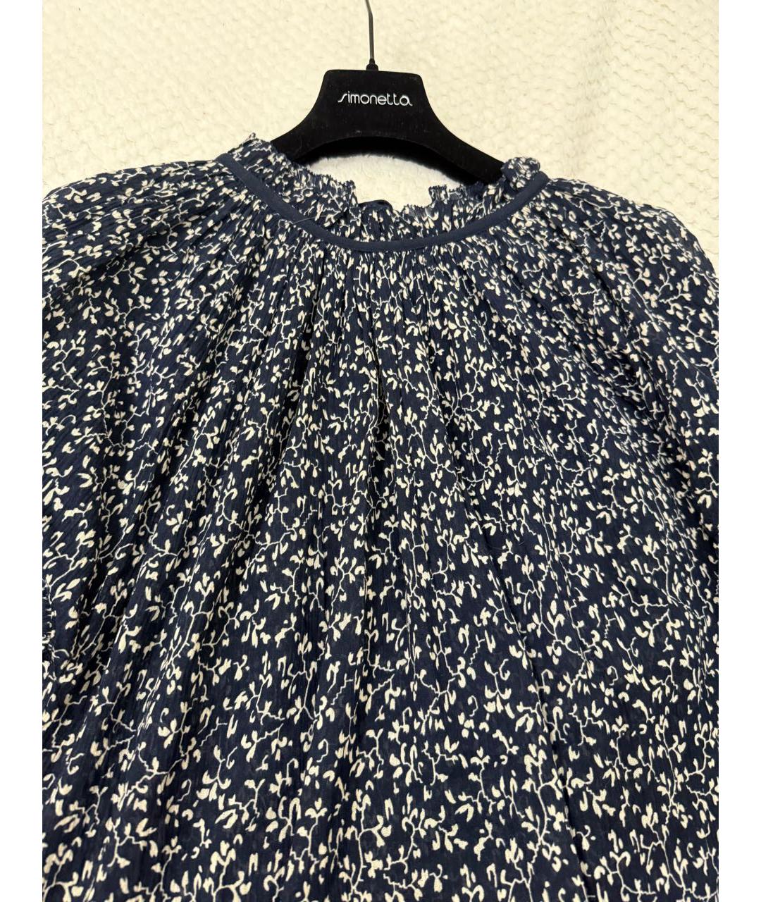 ULLA JOHNSON Темно-синее хлопковое повседневное платье, фото 3