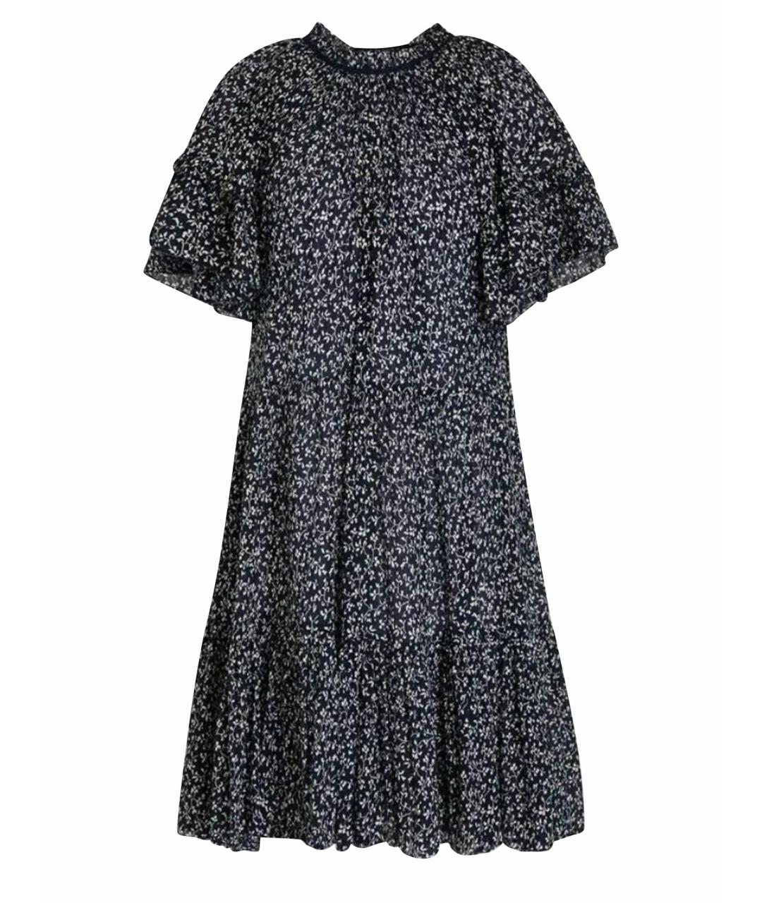 ULLA JOHNSON Темно-синее хлопковое повседневное платье, фото 1