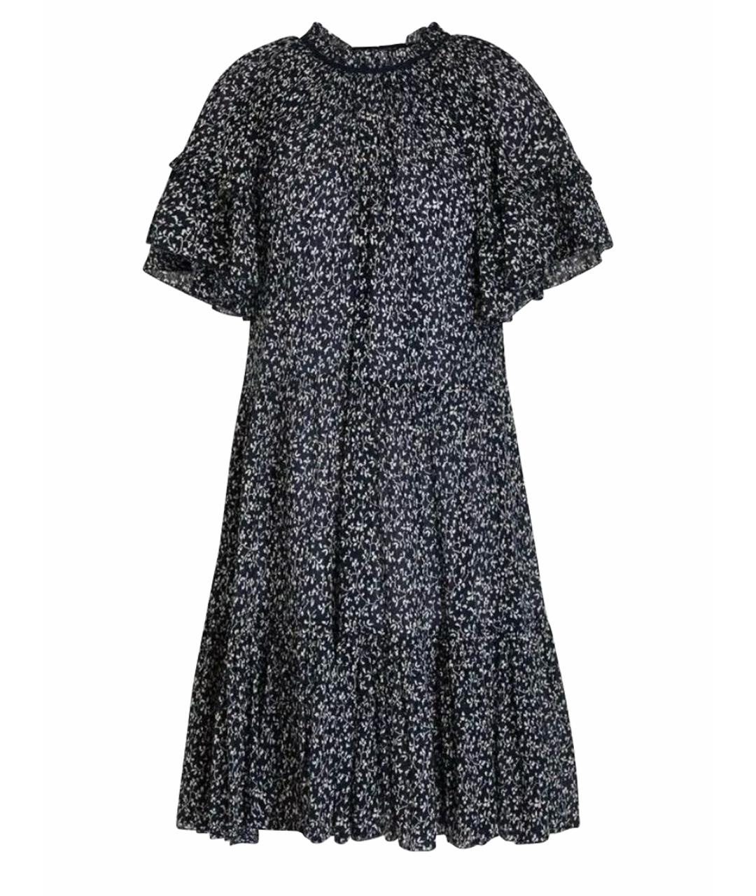 ULLA JOHNSON Темно-синее хлопковое повседневное платье, фото 9