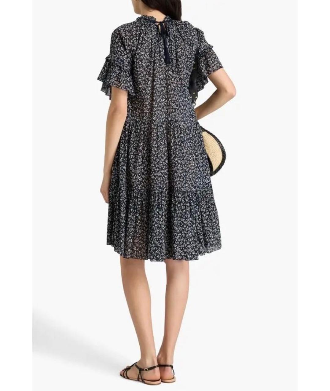 ULLA JOHNSON Темно-синее хлопковое повседневное платье, фото 8