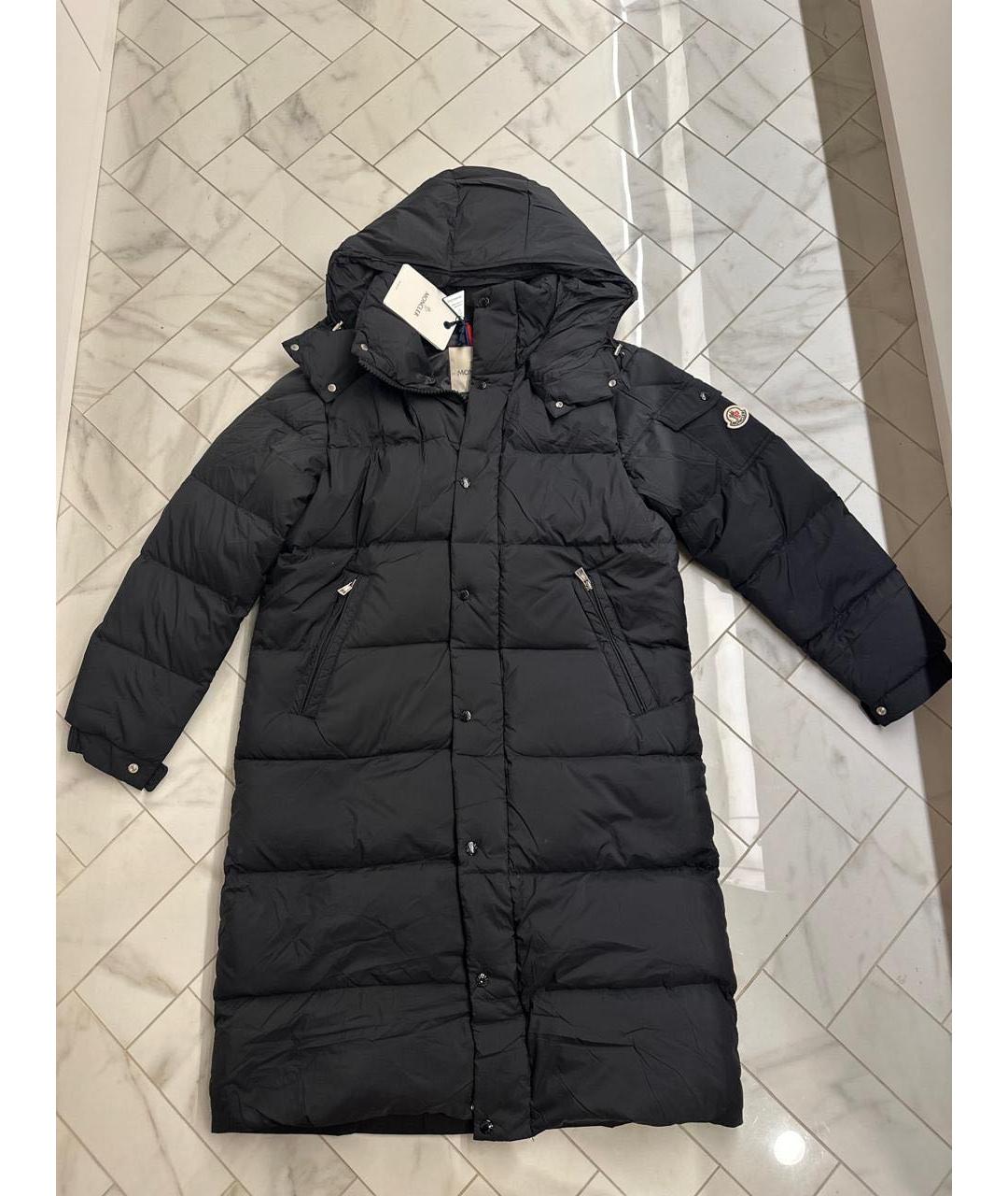 MONCLER Черный полиамидовый пуховик, фото 9
