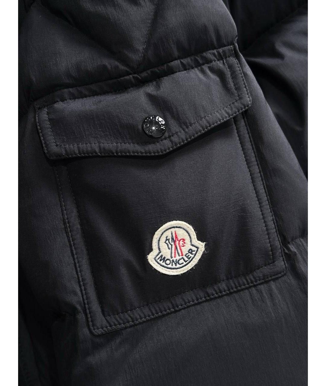 MONCLER Черный полиамидовый пуховик, фото 5