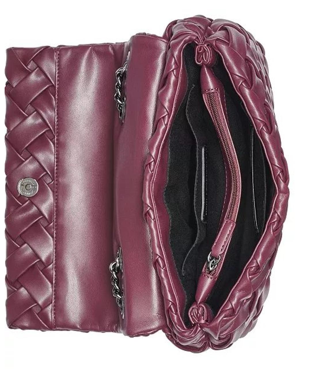 KARL LAGERFELD Бордовая кожаная сумка через плечо, фото 4