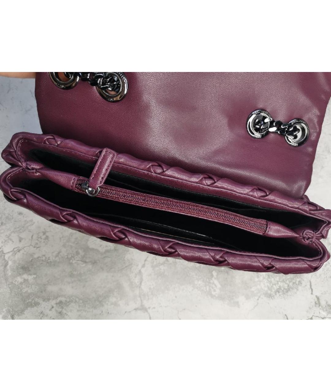 KARL LAGERFELD Бордовая кожаная сумка через плечо, фото 4