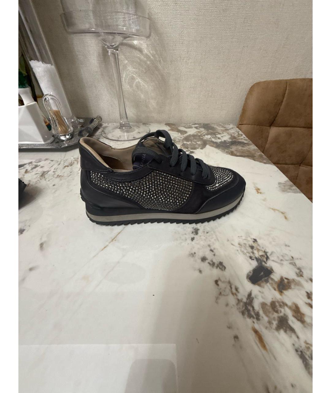 LE SILLA Серебряные кожаные кроссовки, фото 5