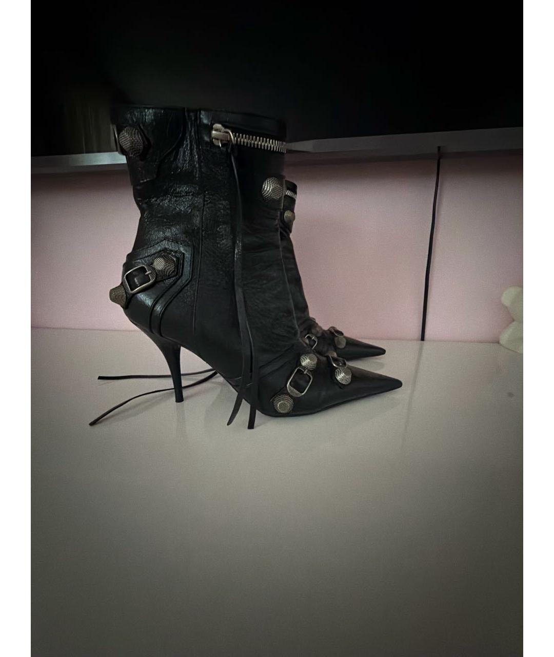 BALENCIAGA Черные кожаные ботильоны, фото 5