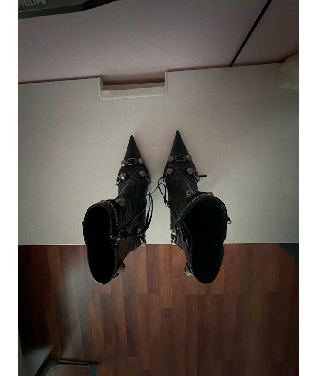 BALENCIAGA Черные кожаные ботильоны, фото 3