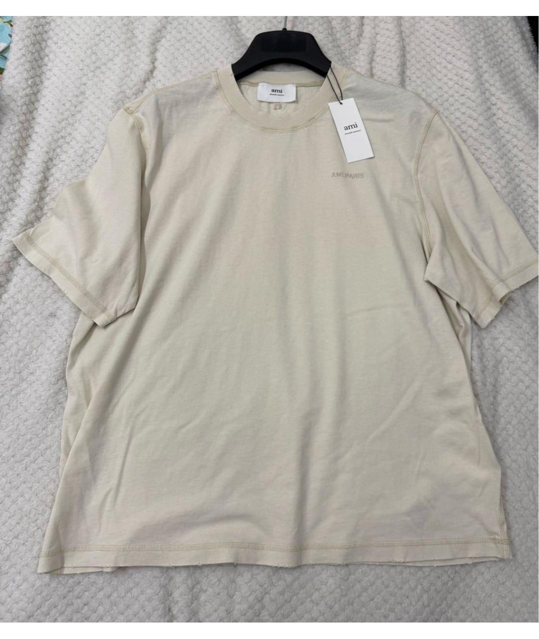 Ami Paris Бежевая хлопковая футболка, фото 2