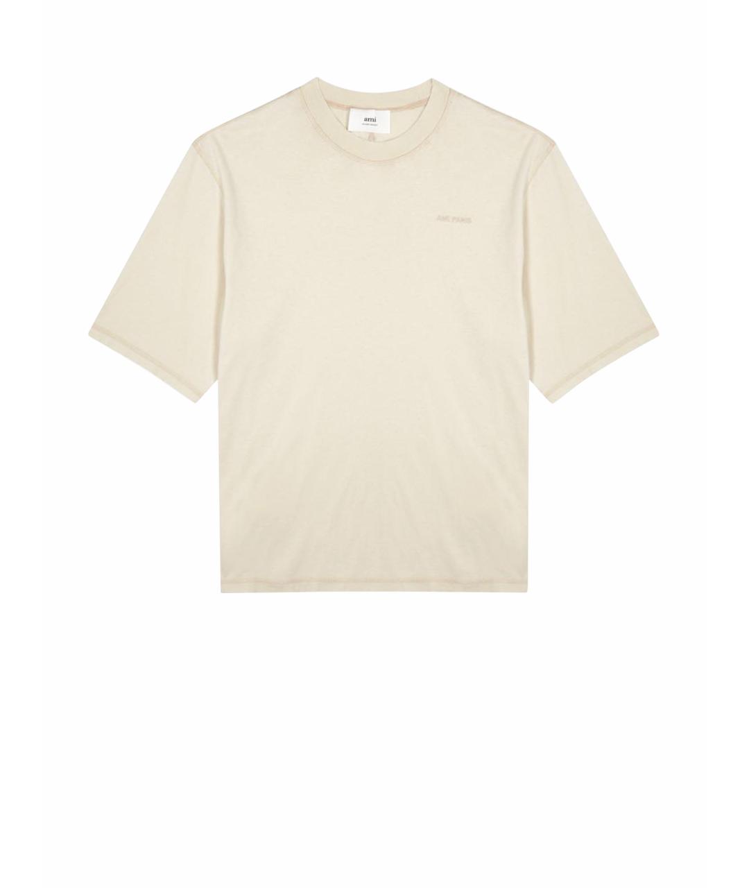 Ami Paris Бежевая хлопковая футболка, фото 1