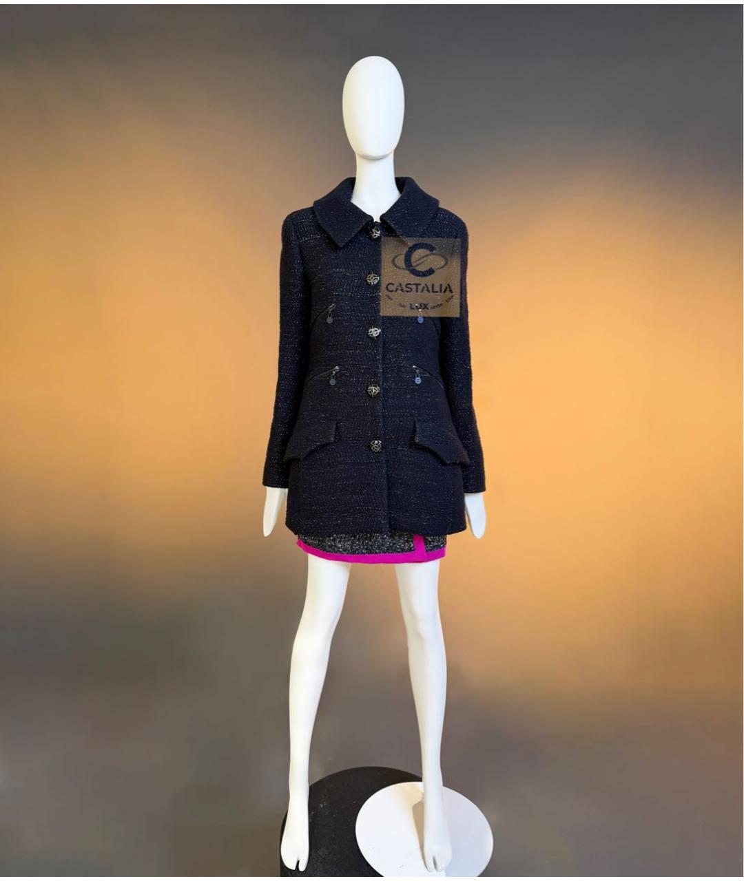 CHANEL Черный твидовый жакет/пиджак, фото 3