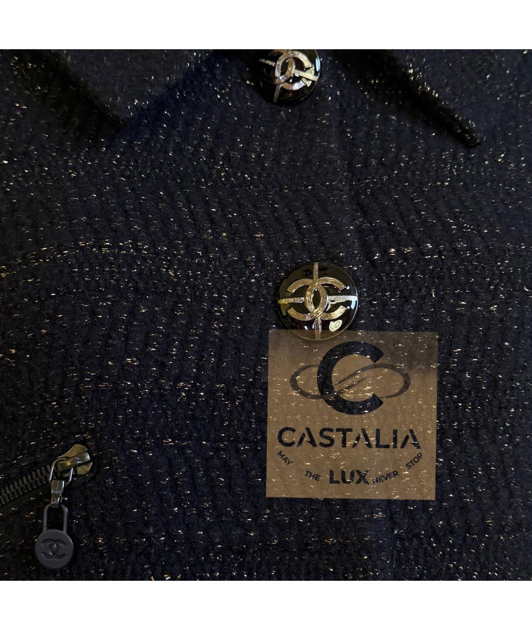 CHANEL Черный твидовый жакет/пиджак, фото 6