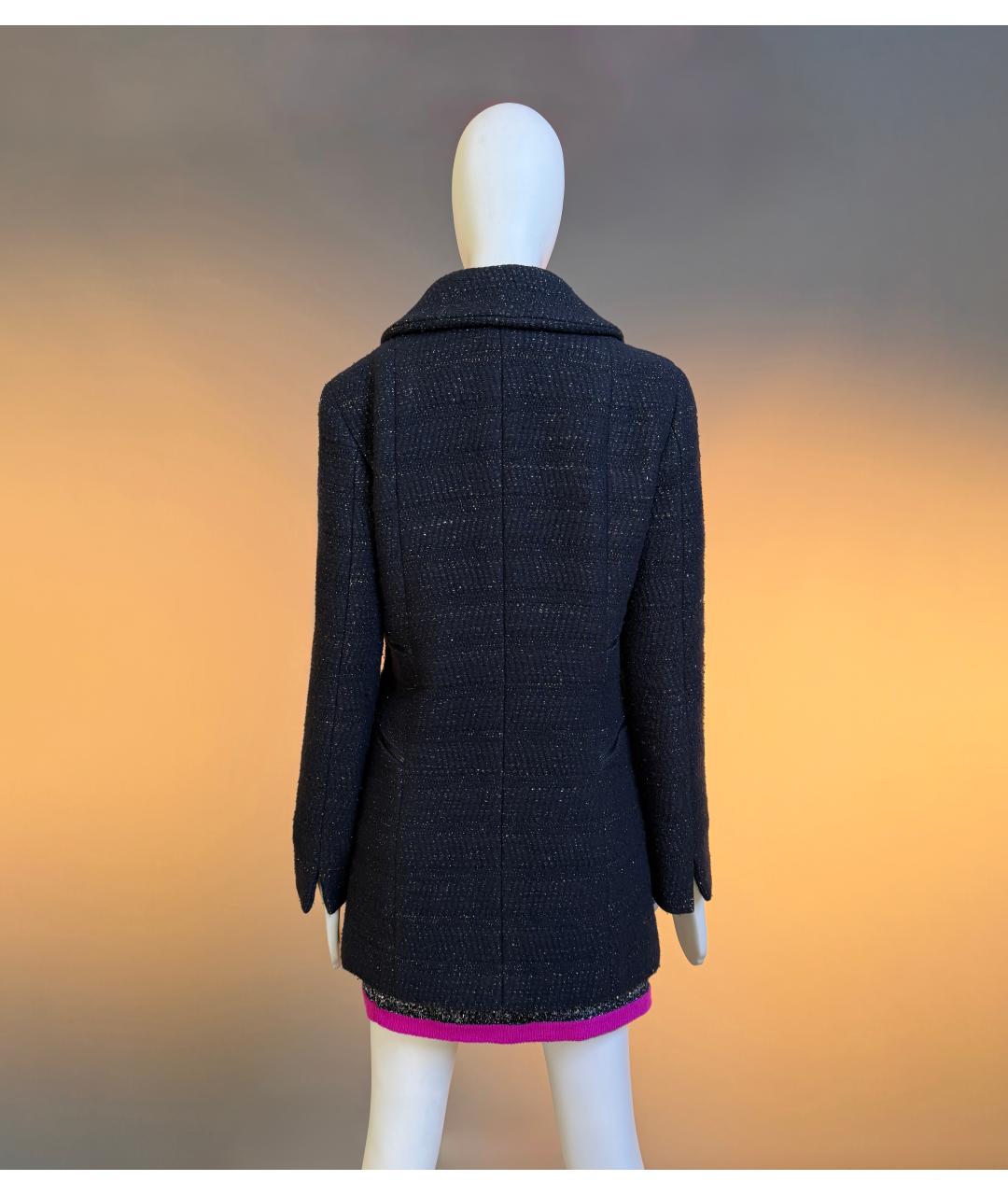CHANEL Черный твидовый жакет/пиджак, фото 3