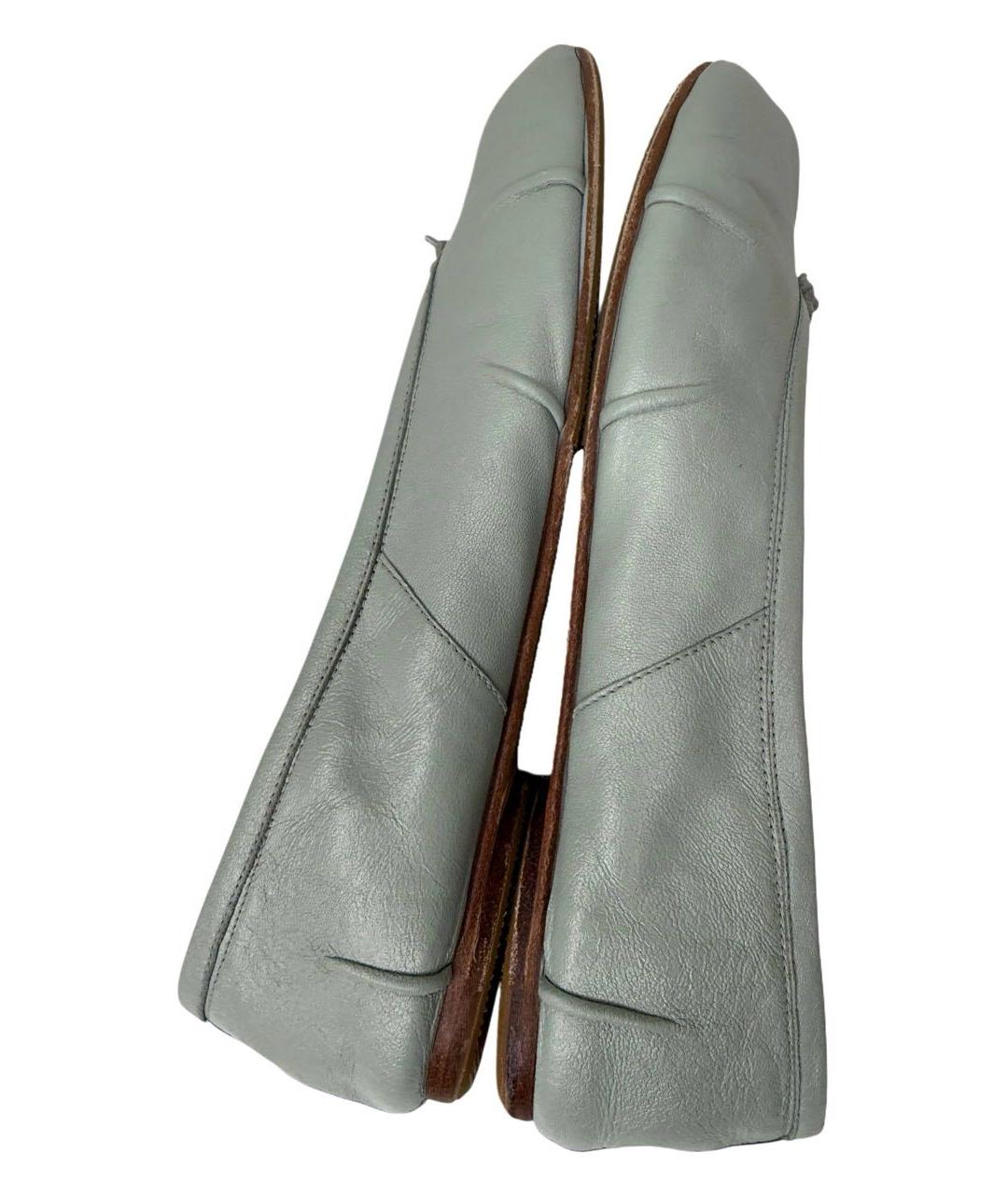 MAISON MARGIELA Бирюзовые кожаные балетки, фото 6