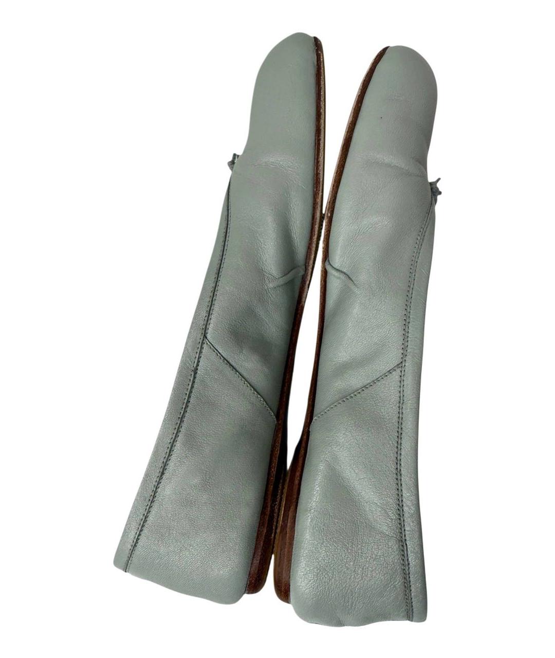 MAISON MARGIELA Бирюзовые кожаные балетки, фото 7