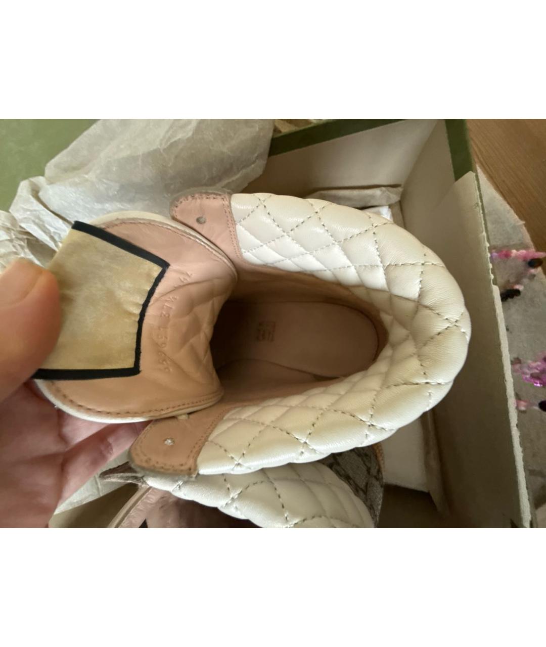 GUCCI Бежевые кожаные ботильоны, фото 3