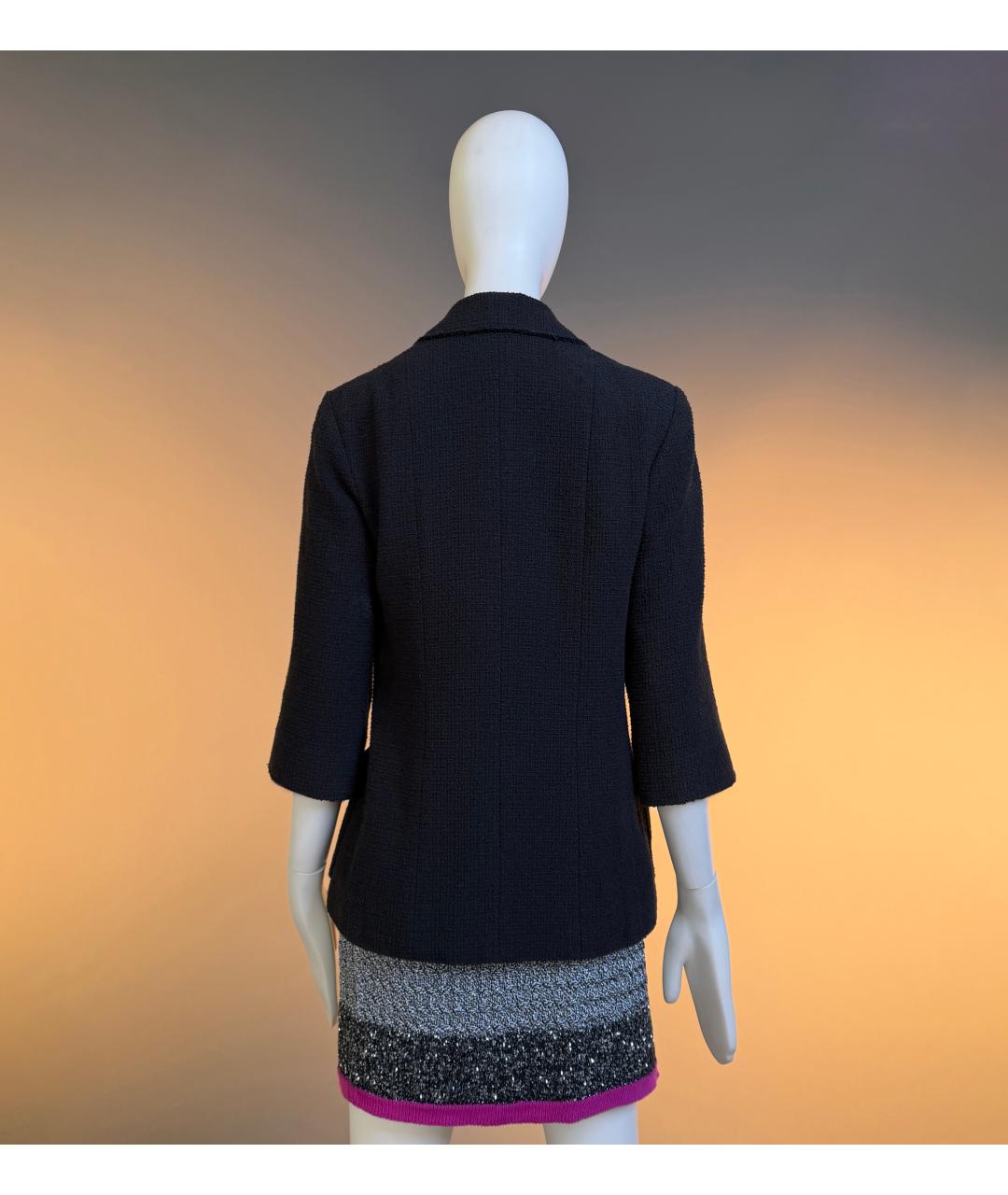 CHANEL Черный твидовый жакет/пиджак, фото 4