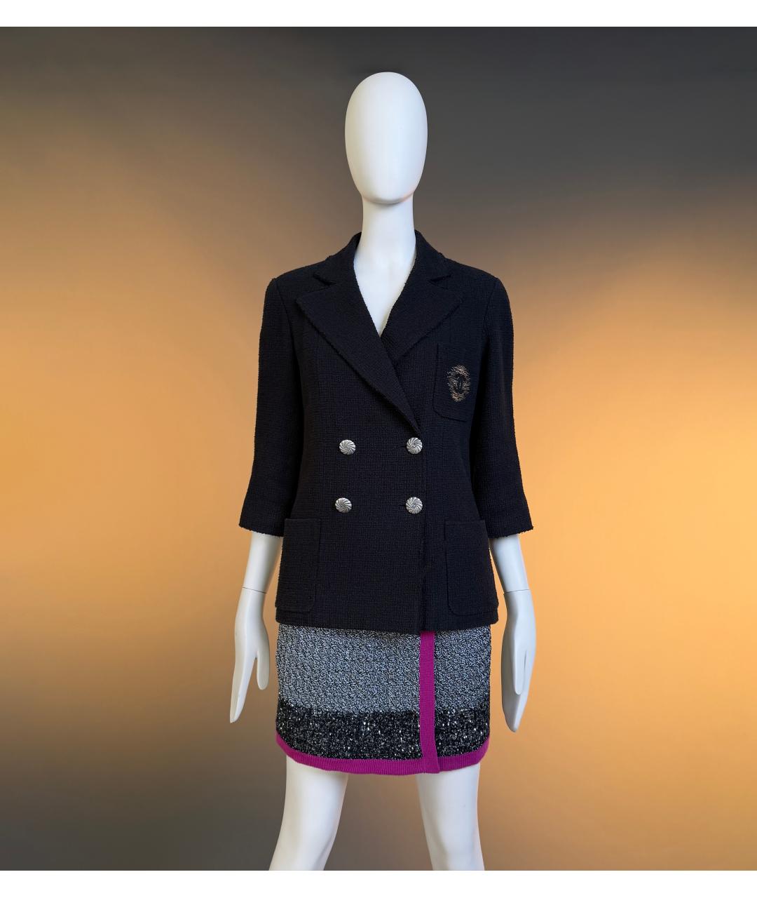 CHANEL Черный твидовый жакет/пиджак, фото 3