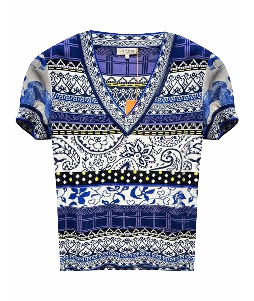 ETRO Синяя хлопковая футболка, фото 1