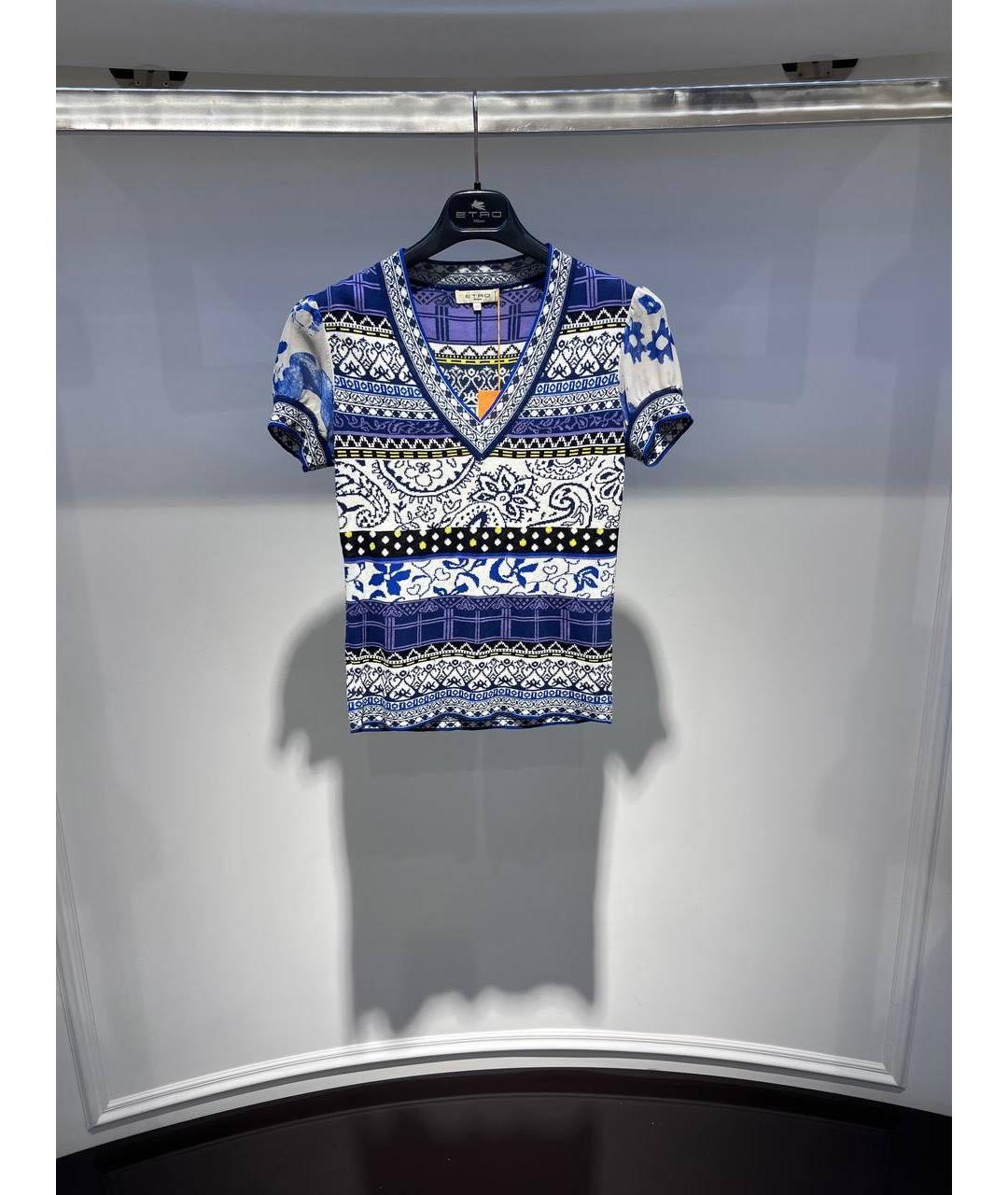 ETRO Синяя хлопковая футболка, фото 3