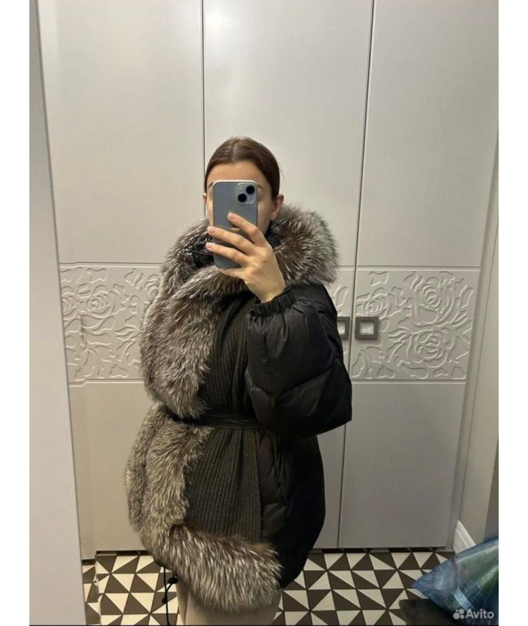 CHRISTIAN DIOR Антрацитовый кашемировый шарф, фото 4