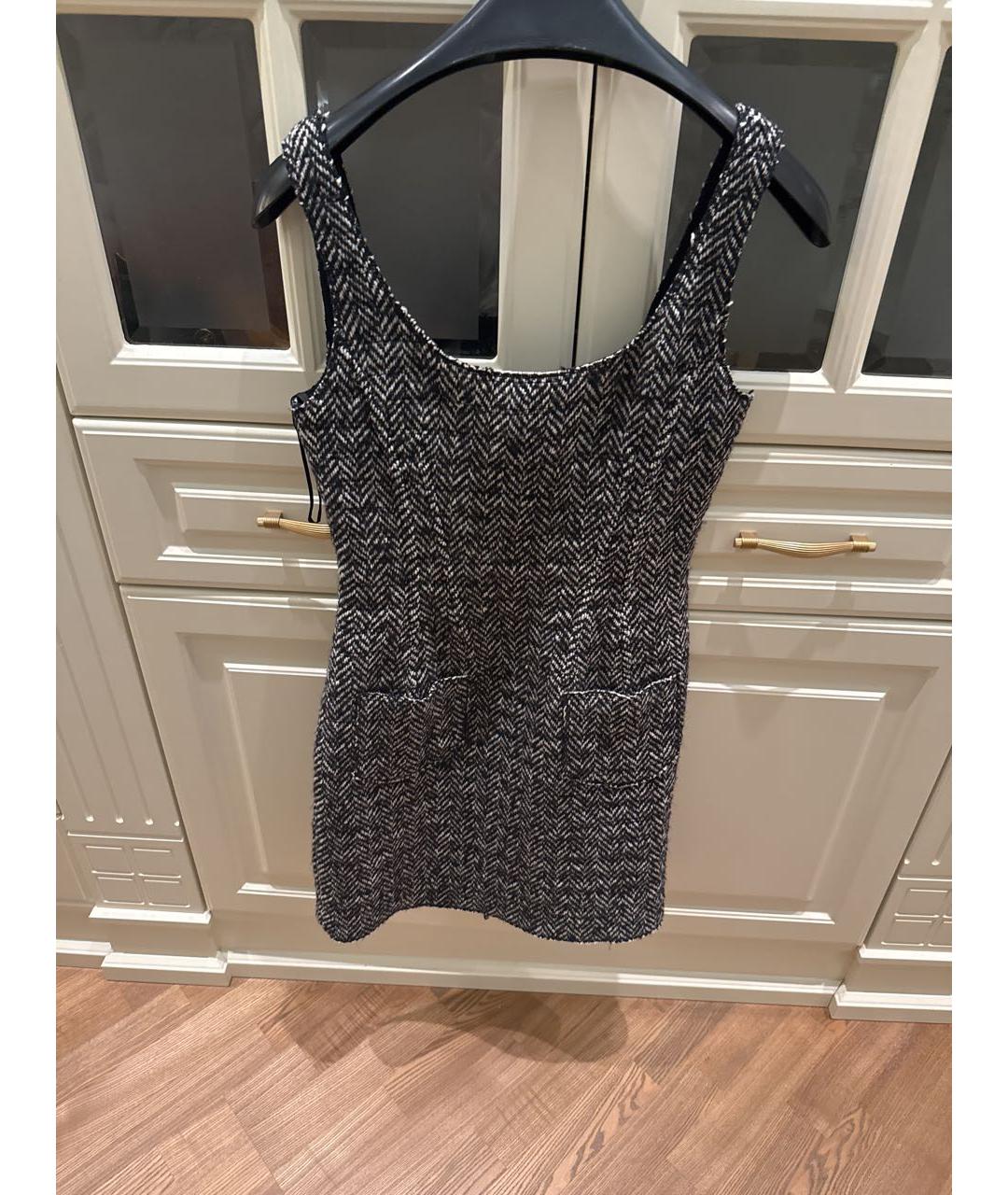 DOLCE&GABBANA Серый твидовый сарафан, фото 5