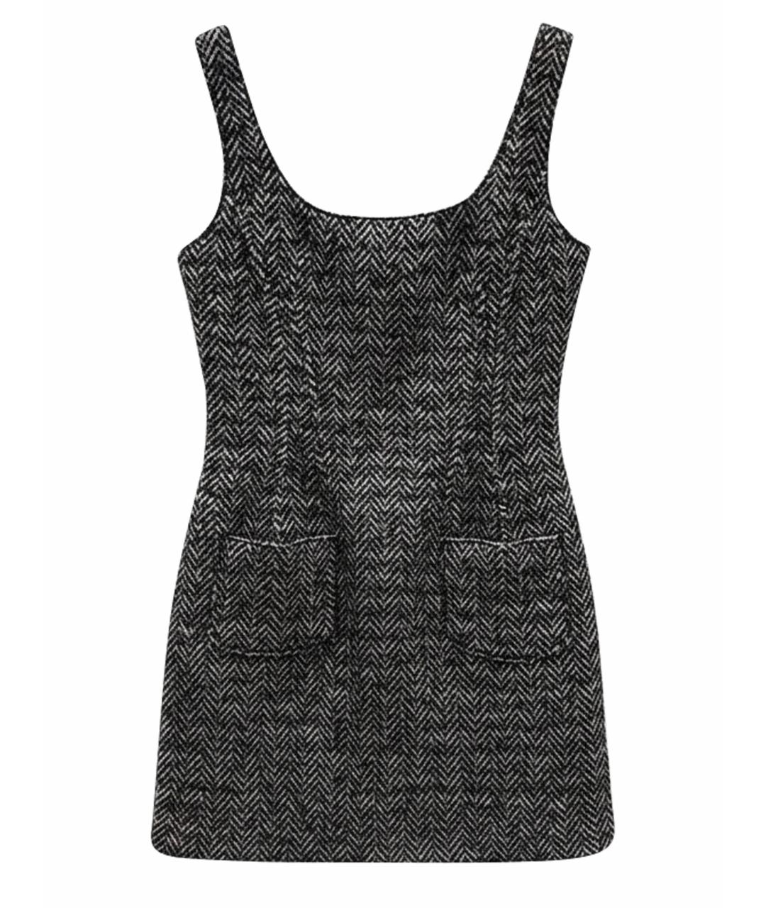 DOLCE&GABBANA Серый твидовый сарафан, фото 1