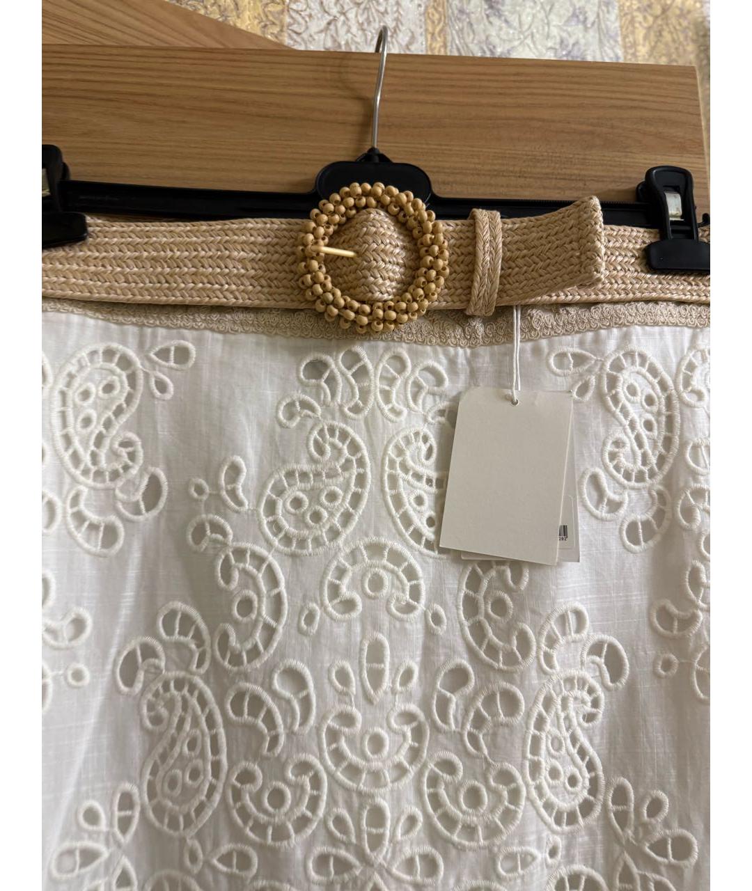 ZIMMERMANN Белая хлопковая юбка миди, фото 4