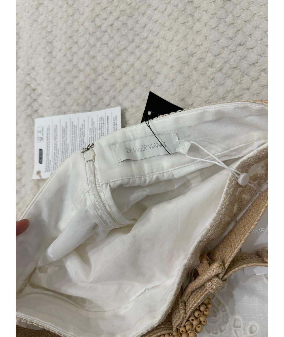 ZIMMERMANN Белая хлопковая юбка миди, фото 5